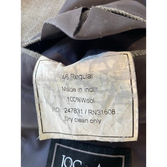 Jos. A. Bank 100% Wool Blazer Sport Coat Traveler Tailored Fit Gray Sz 46R - Picture 8 of 13